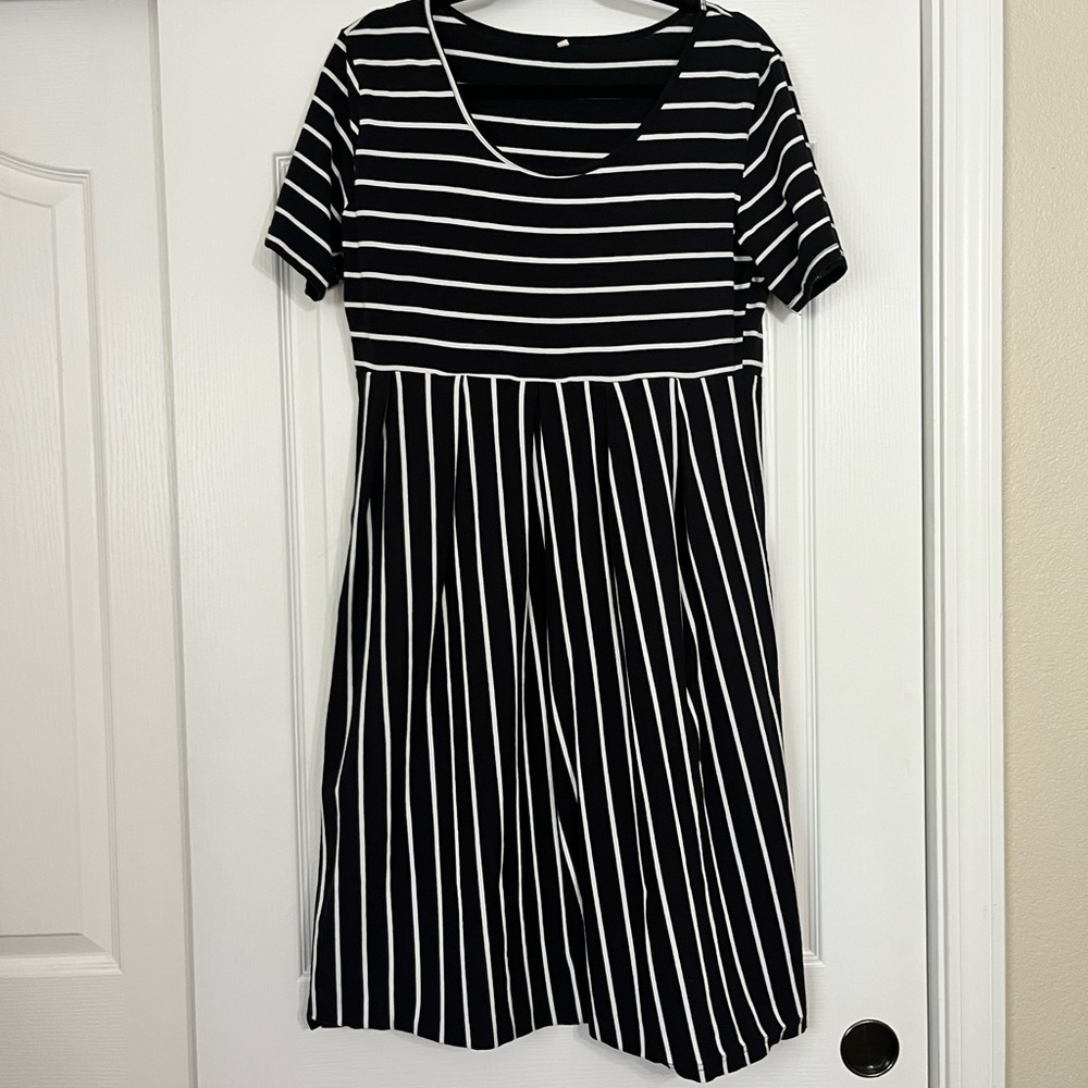 Black and White Striped Dress
